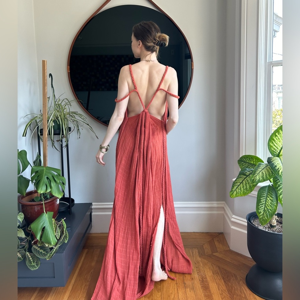 Kasia Kulenty Aphrodite beach gown, orange-pink, one size